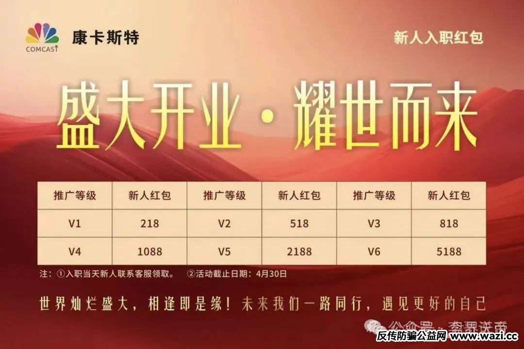 【反诈】康卡斯特重启分红盘：天帝扒开资金盘画皮