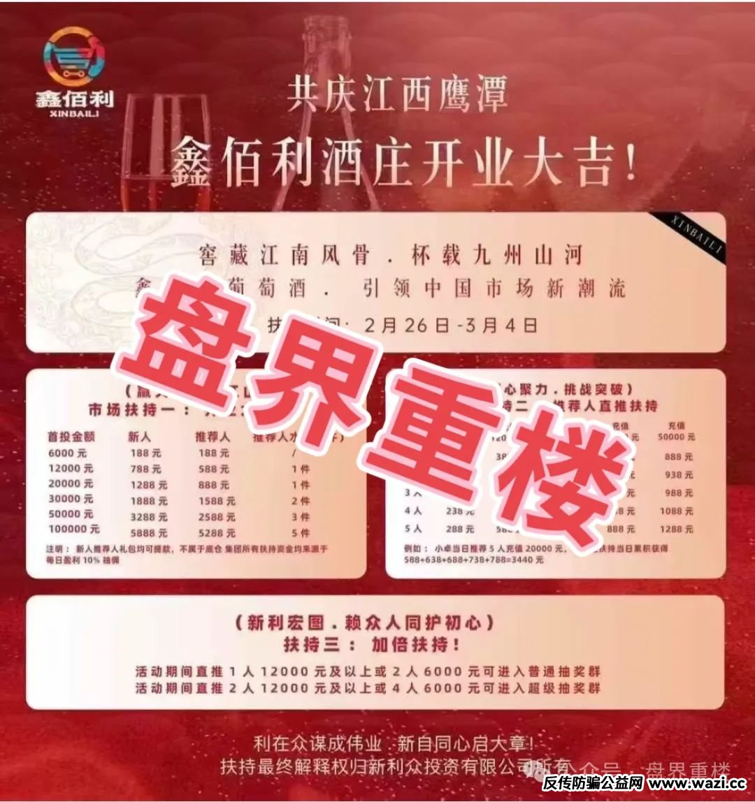 新利众（鑫佰利酒庄 / 鑫佰严选）目前该骗局已有5万多会员，操盘手圈钱过亿