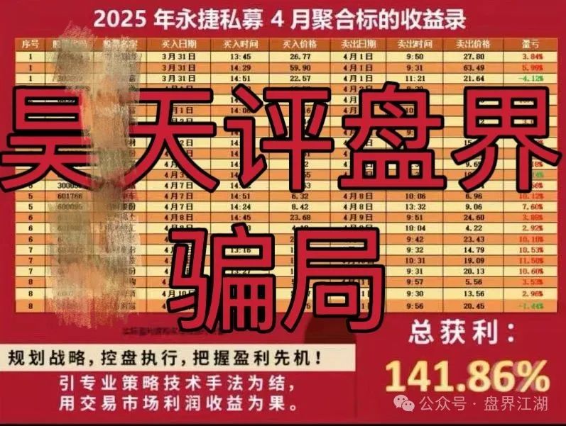 骗局【永捷私募】：股票跟单类资金盘，操盘手圈钱千万，高度预警，即将崩盘