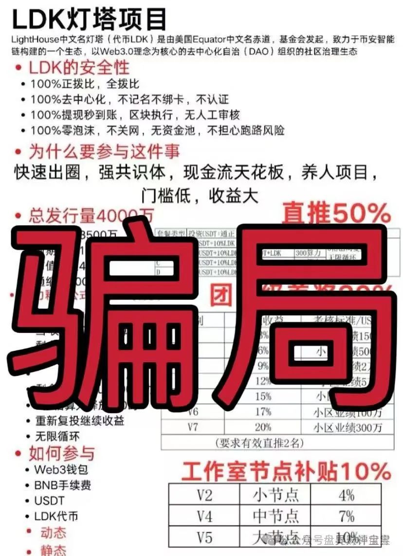 曝光】“LDK灯塔”资金盘骗局全解析：披着区块链外衣的“庞氏陷阱” ，尽早远离！