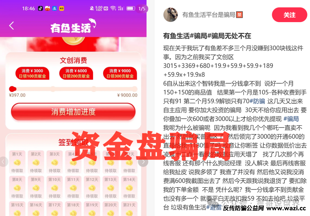 曝光【有鱼生活】“消费全返”背后的资金盘陷阱！