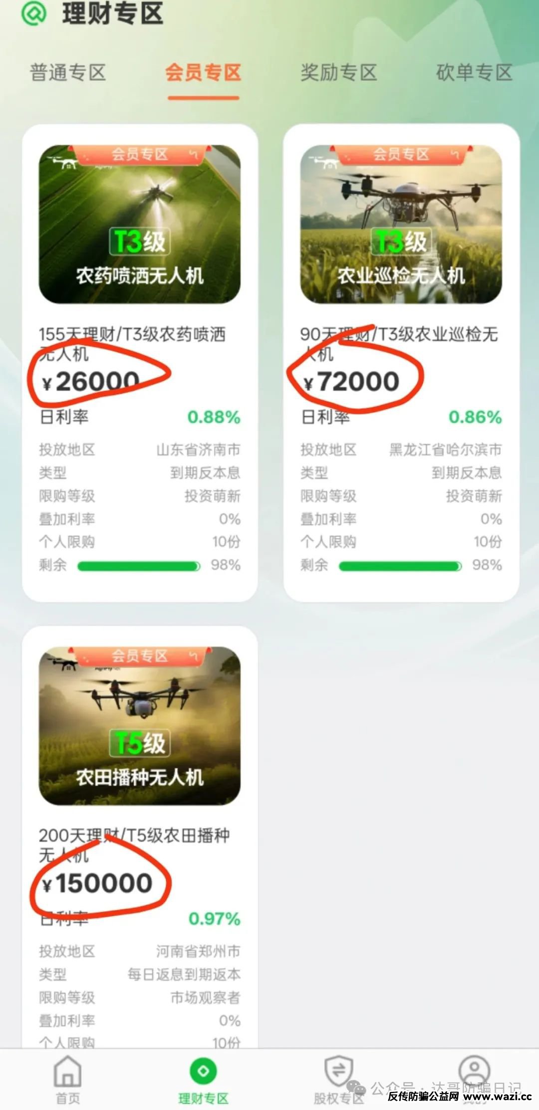 警惕【农飞网】资金盘项目投资金额大，当心竹篮打水一场空。