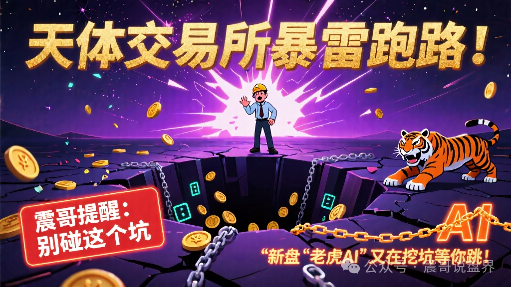 【天体交易所】暴雷跑路！别碰这个坑，新盘＂老虎AI＂又在挖坑等你跳！