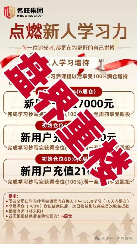 【名旺集团（晨星投资）】股票跟单类资金盘骗局，即将崩盘跑路！