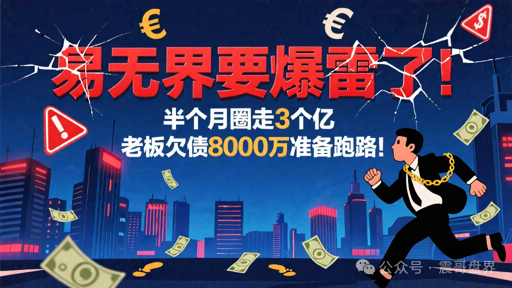 【易无界】爆雷准备跑路了！半个月圈走3个亿，老板欠债8000万准备跑路！