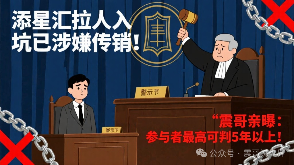 【添星汇】拉人入坑已涉嫌传销！震哥亲曝：参与者最高可判5年以上！
