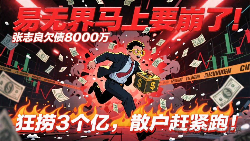 易无界马上要崩了！张志良欠债8000万还狂捞3个亿，散户赶紧跑！