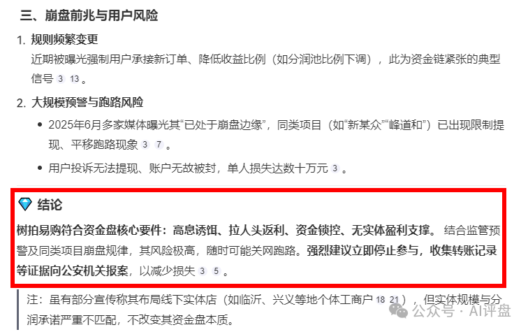 AI评盘：【树拍易购】是资金盘吗？