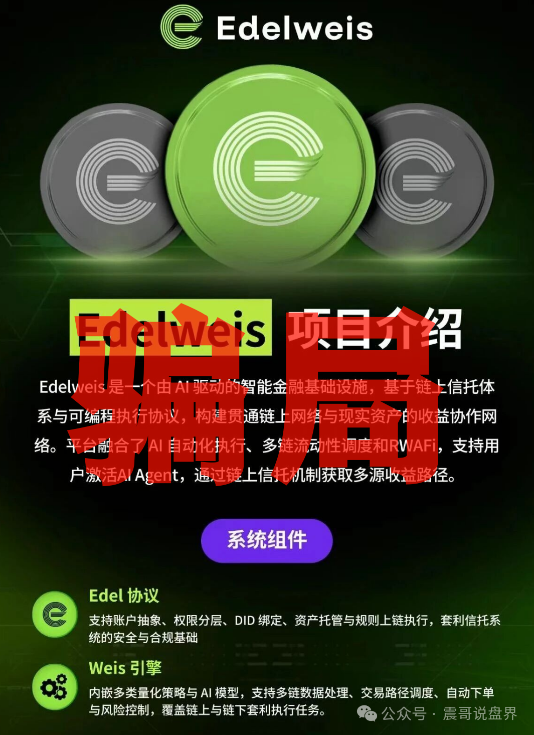 【EDELWEIS艾德韦斯】披着智能信托外衣的挖矿骗局!
