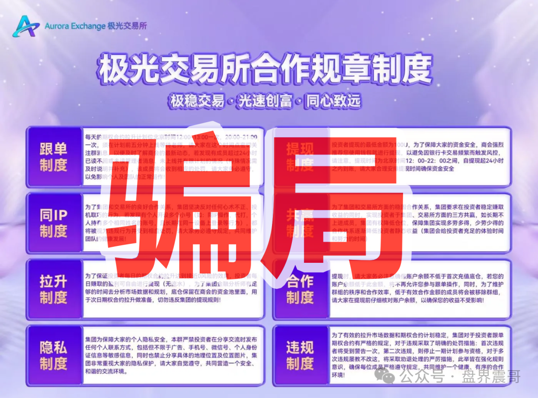 高度警惕【极光交易所】资金盘骗局，短命快割盘！