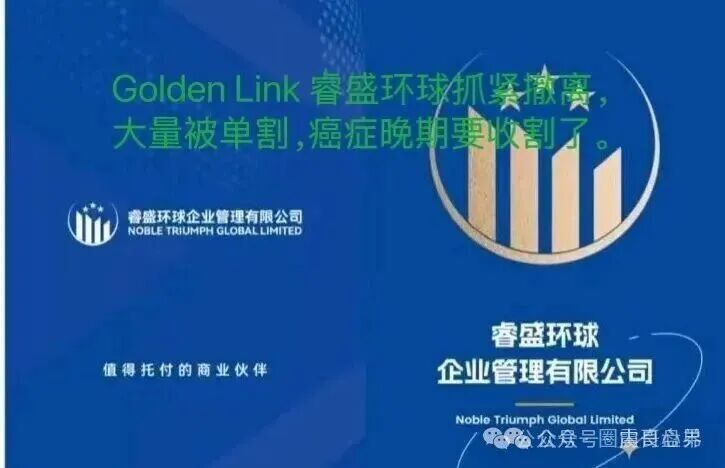 【睿盛环球Golden Link】资金盘骗局即将崩盘,大量单割,抓紧撤离! 【睿盛环球Golden Link】资金盘骗局即将崩盘,大量单割,抓紧撤离!